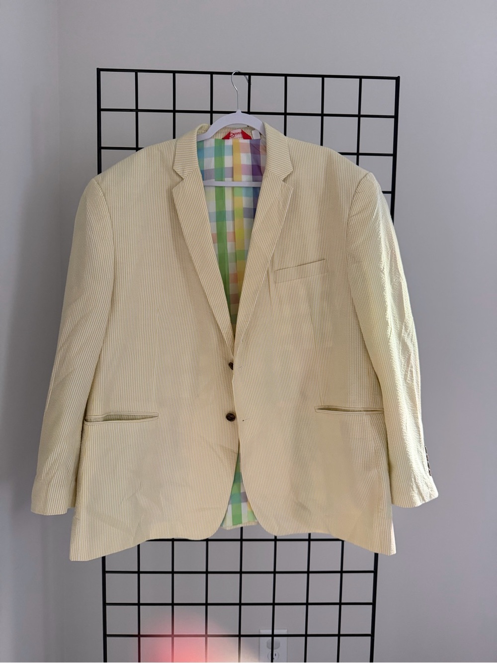 Men's yellow Seersucker Sport Coat - Two-Button Blazer